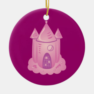 Pink Fairytale Castle Ceramic Ornament