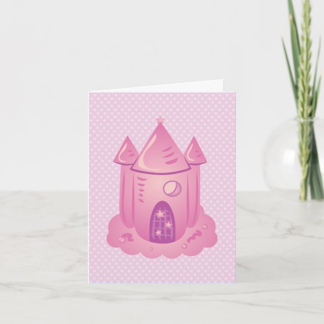 Pink Fairytale Castle Thank You Cards (Front)