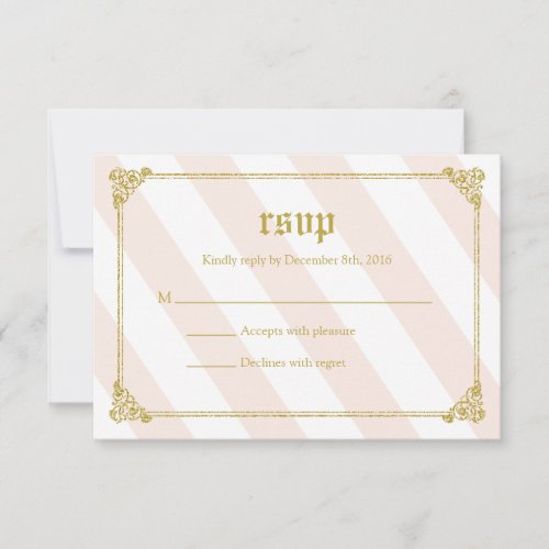 Pink Fairytale Princess Baby Shower RSVP Card