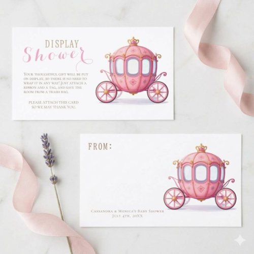 Pink Fairytale Princess Carriage Display Shower  Enclosure Card