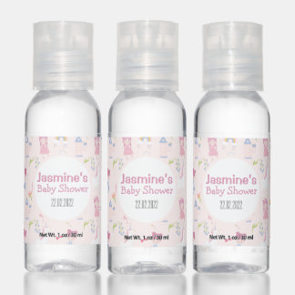 Pink Fairytale Princess Unicorn Baby Shower Party Hand Sanitizer
