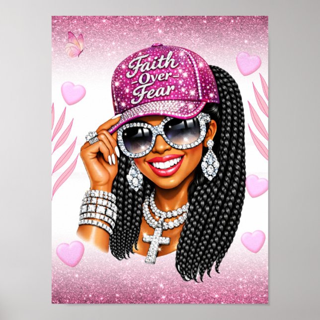 Pink Faith Over Fear Poster  (Front)