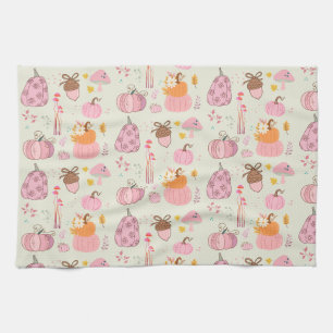 Pink Fall Kitchen Towel