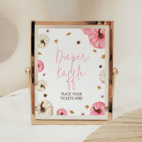 Pink Fall Little Pumpkin Baby Shower Diaper Raffle