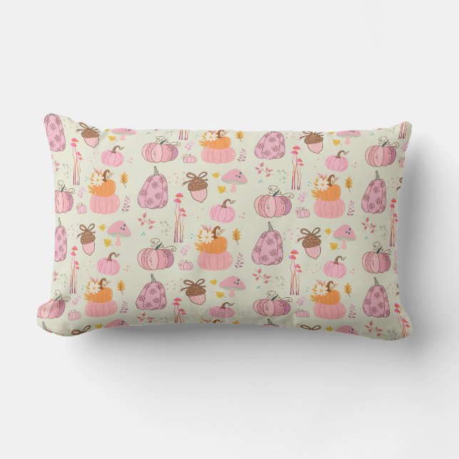  Pink Fall Lumbar Pillow (Front)