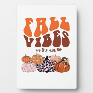 Pink Fall Pumpkin T-Shirt � Cute Autumn Graphic Te Plaque
