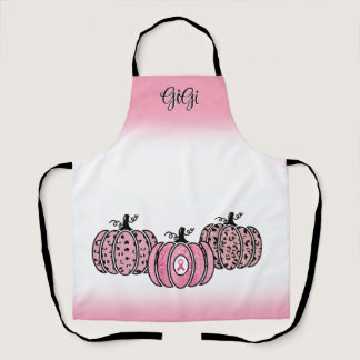 Pink Fall Pumpkins Breast Cancer Awareness  Apron