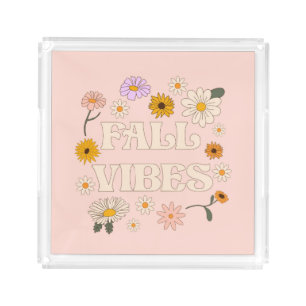 Pink Fall Vibes Acrylic Tray