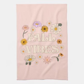 Pink Fall Vibes Kitchen Towel