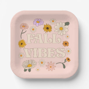 Pink Fall Vibes Paper Plates