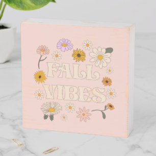 Pink Fall Vibes Wooden Box Sign