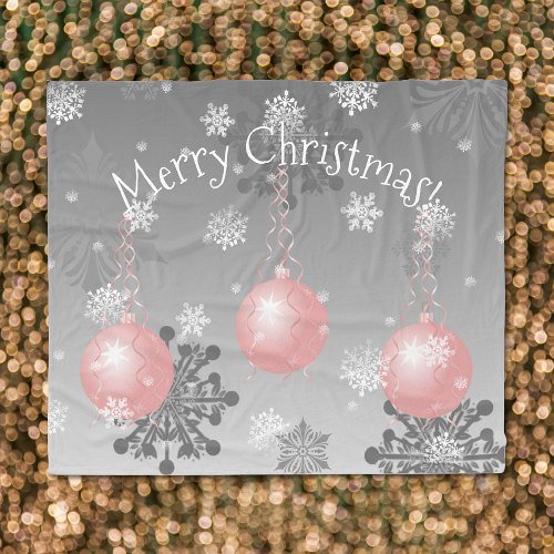 Pink Fancy Christmas Ornament Blanket