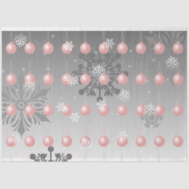 Pink Fancy Christmas Ornament Tissue Paper (Front)