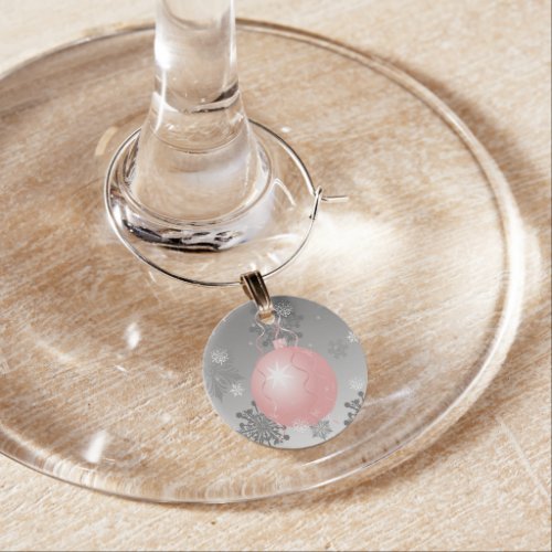 Pink Fancy Christmas Ornament Wine Charm