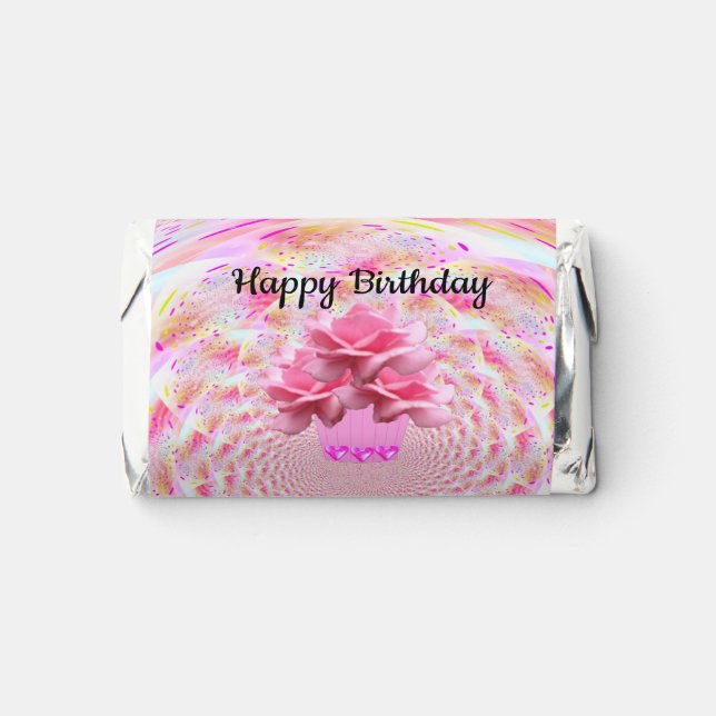 Pink Fancy Cupcake Birthday Hershey's Miniatures (Front)