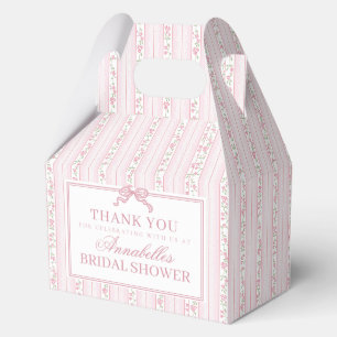 Pink Fancy Floral Bridal Shower Gable Favor Boxes