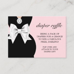 Pink Fancy Glam Tiffany Diaper Raffle Baby Shower Enclosure Card