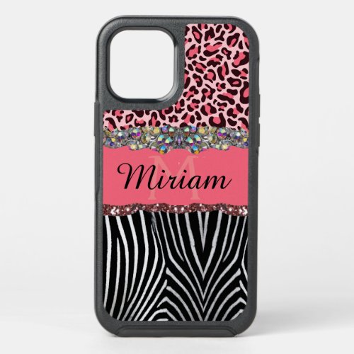 Pink Fancy Glitter Girly Leopard Print iPhone Case