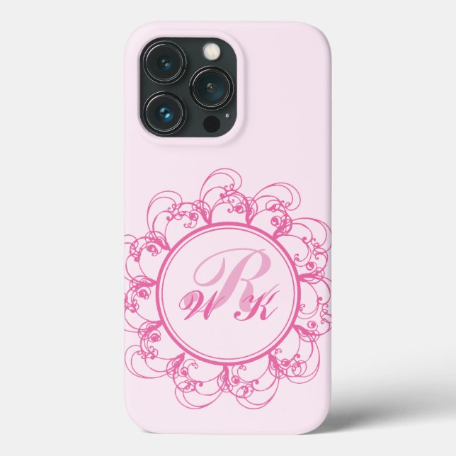 Pink Fancy Monogram iPhone Case (Back)