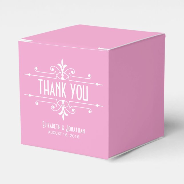 Pink Fancy Ornamental Favor Boxes (Front Side)