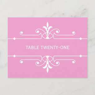 Pink Fancy Ornamental Table Number Postcard