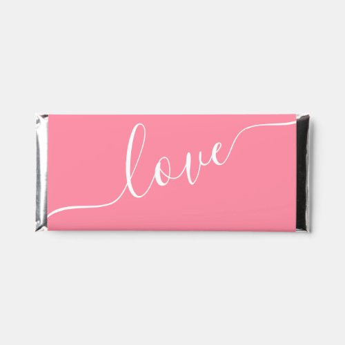 Pink Fancy Script Valentines Day Personalized Hershey Bar Favors