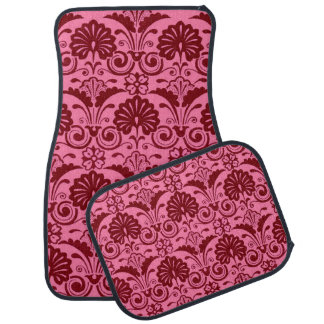 pink fans and fronds print car floor mat