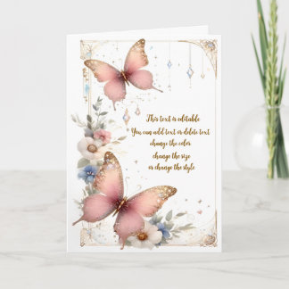 Pink Fantasy Butterfly Card
