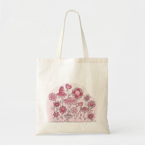Pink Fantasy Flower field Tote Bag