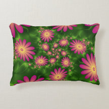 Pink Fantasy Flowers Modern Abstract Fractal Art