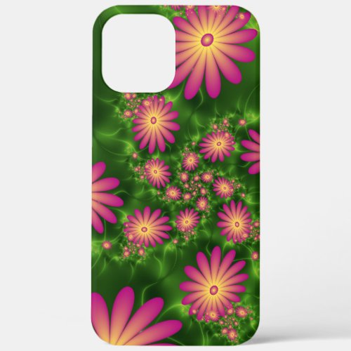 Pink Fantasy Flowers Modern Abstract Fractal Art iPhone 12 Pro Max Case
