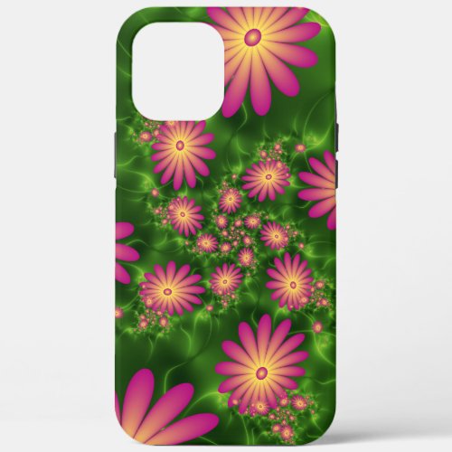 Pink Fantasy Flowers Modern Abstract Fractal Art iPhone 12 Pro Max Case