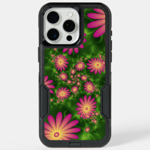 Pink Fantasy Flowers Modern Abstract Fractal Art iPhone 15 Pro Max Case