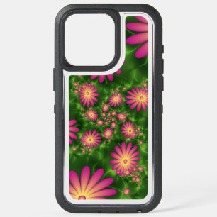 Pink Fantasy Flowers Modern Abstract Fractal Art iPhone 15 Pro Max Case