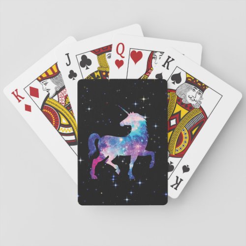 Pink Fantasy Unicorn Galaxy Magical Poker Cards