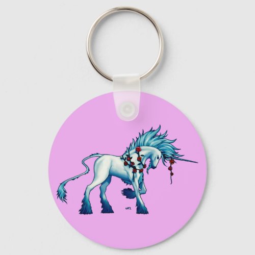 Pink Fantasy Unicorn Love Keychain
