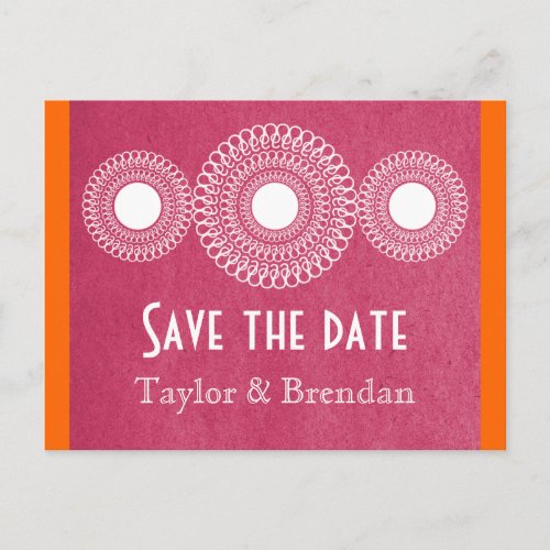 Pink Far East Elegance Save the Date Postcard