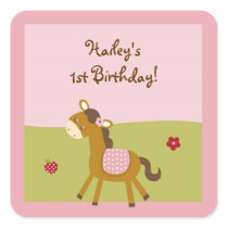 Pink Farm Animal Stickers Envelope Seals