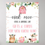 Pink Farm Animals Birthday Party Sign at Zazzle