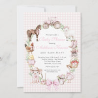 Pink Farm Baby Shower invitation