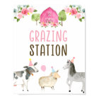 Pink Farm Grazing Station Birthday Sign