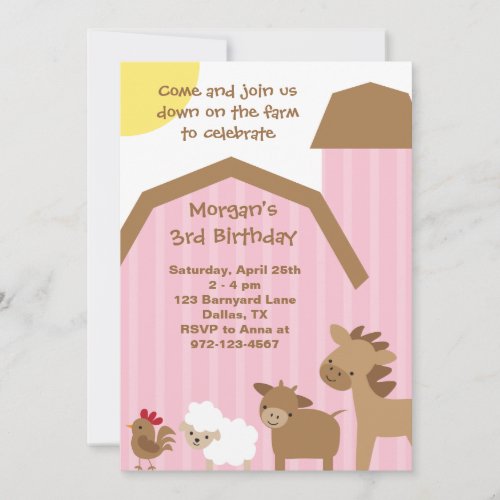 Pink Farm Invitation