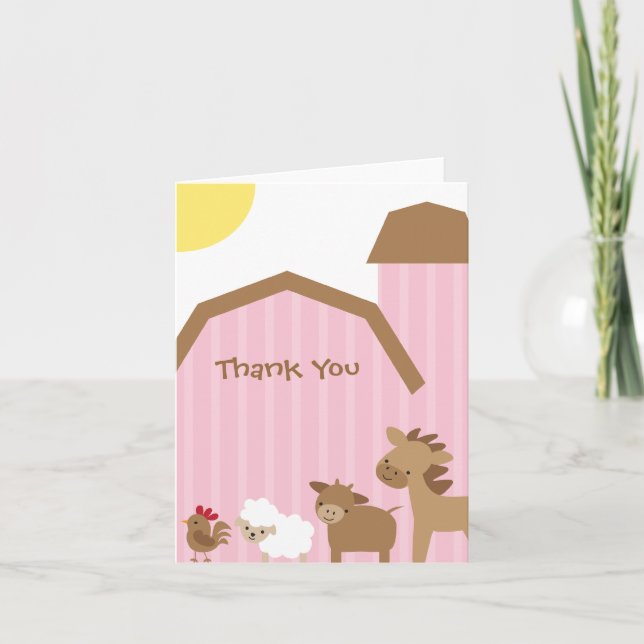 Pink Farm Note Cards (Front)