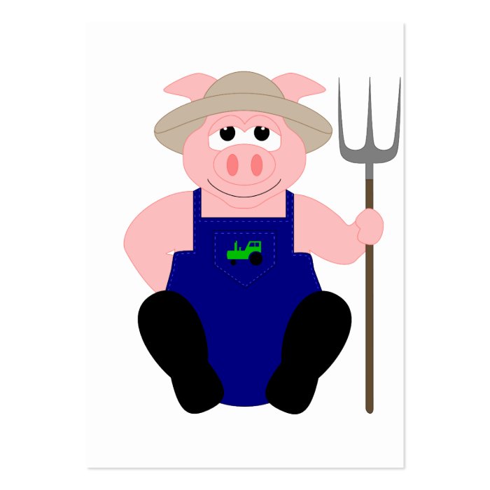 Pink Farmer Pig Business Card Templates