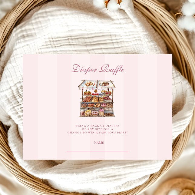 Pink Farmers Market Baby Shower Diapper Raffle Enclosure Card (Creator Uploaded)