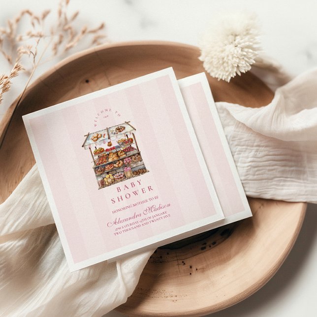 Pink Farmers Market Baby Shower Napkins (Creator Uploaded)