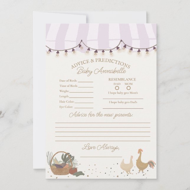 Pink Farmers Market Farm Fresh Advice for Baby Invitation (Front)