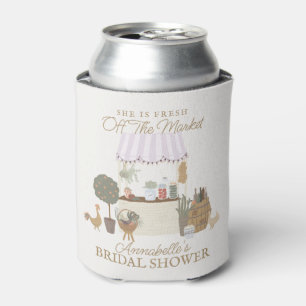 Pink Farmers Market Farm Fresh Bridal Shower Favor Can Cooler