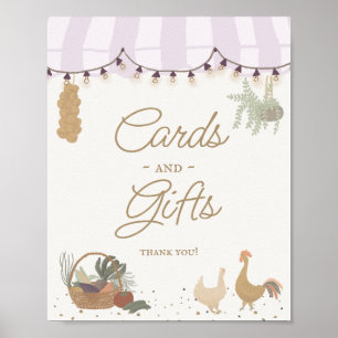 Pink Farmers Market Farm Fresh Cards and Gifts Poster
