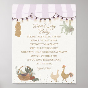 Pink Farmers Market Farm Fresh Dont Say Baby Game Poster